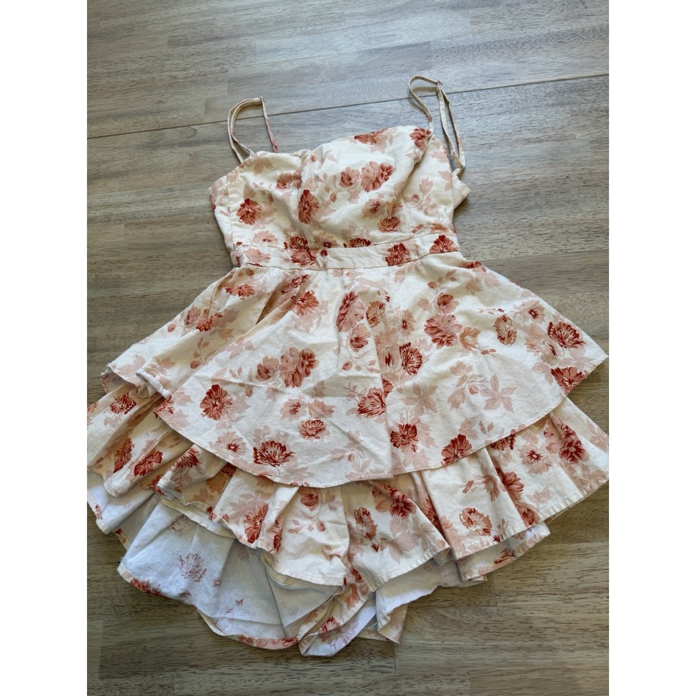 Angel Biba XS Babydoll Romper Dress Ruffle Tiered Boho Fairy Coquette Festival